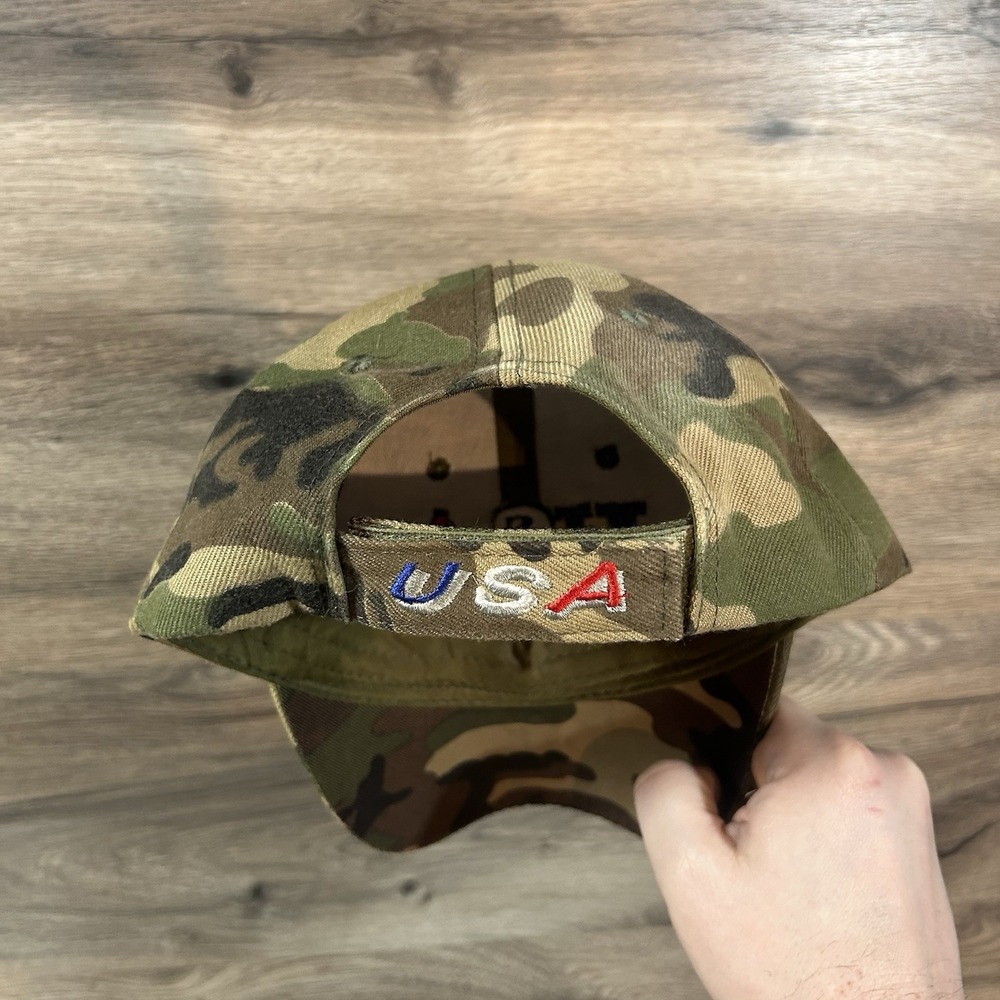 Camo USA military Flag Hat Adjustable - Picture 4 of 7